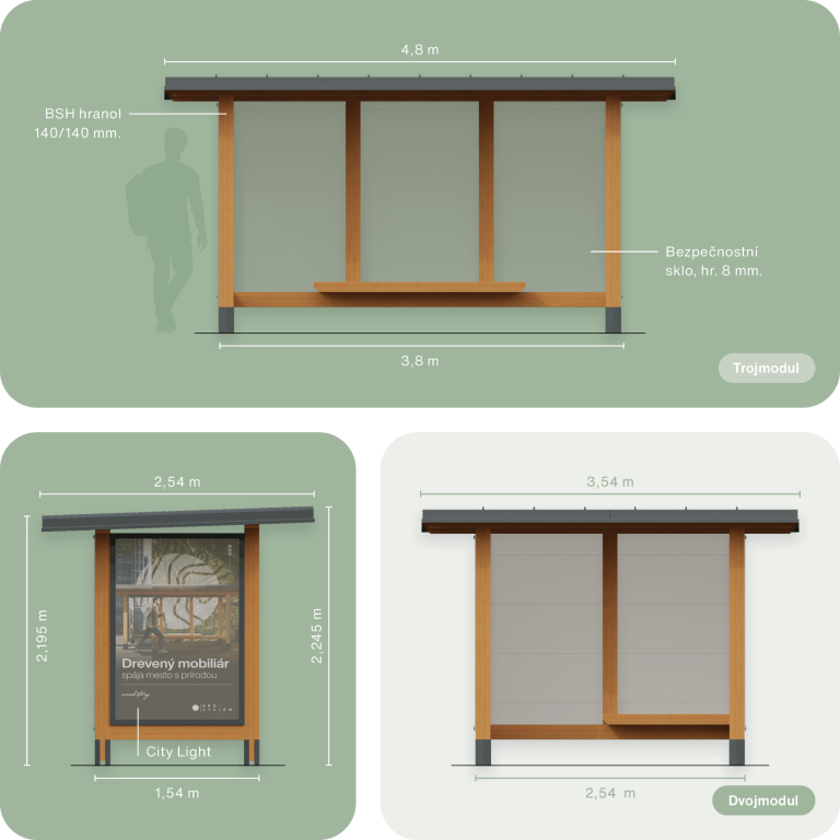 Autobusový přístřešek - Technické parametry