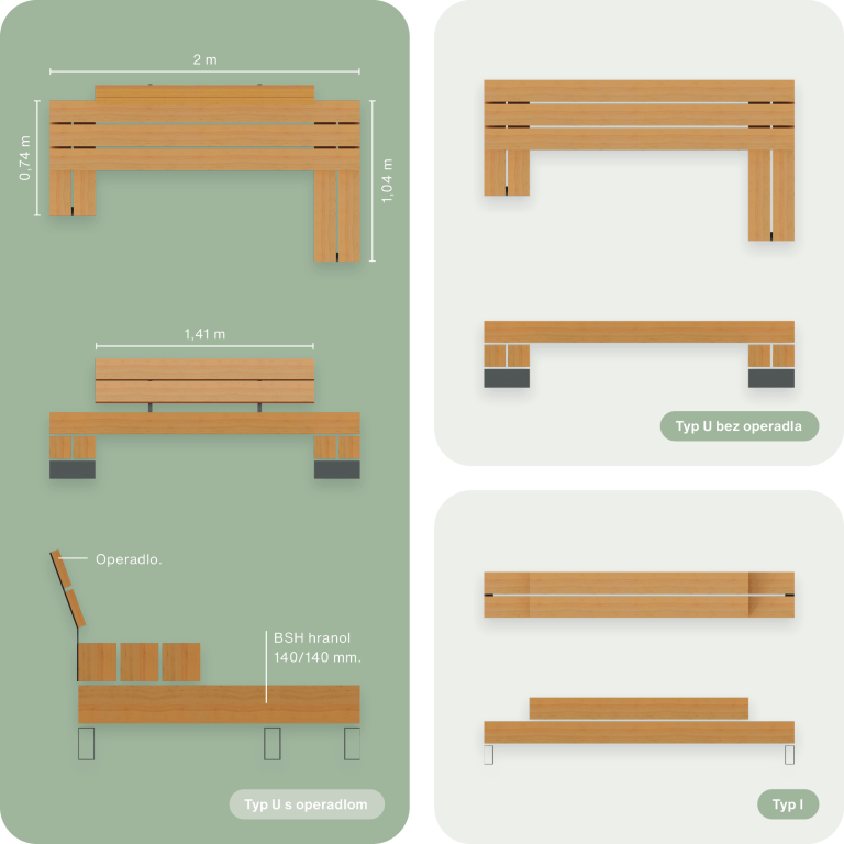 Parková lavička - Technické Parametre