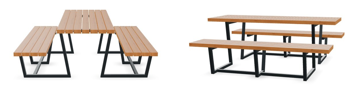 Parkové lavičky se stolem