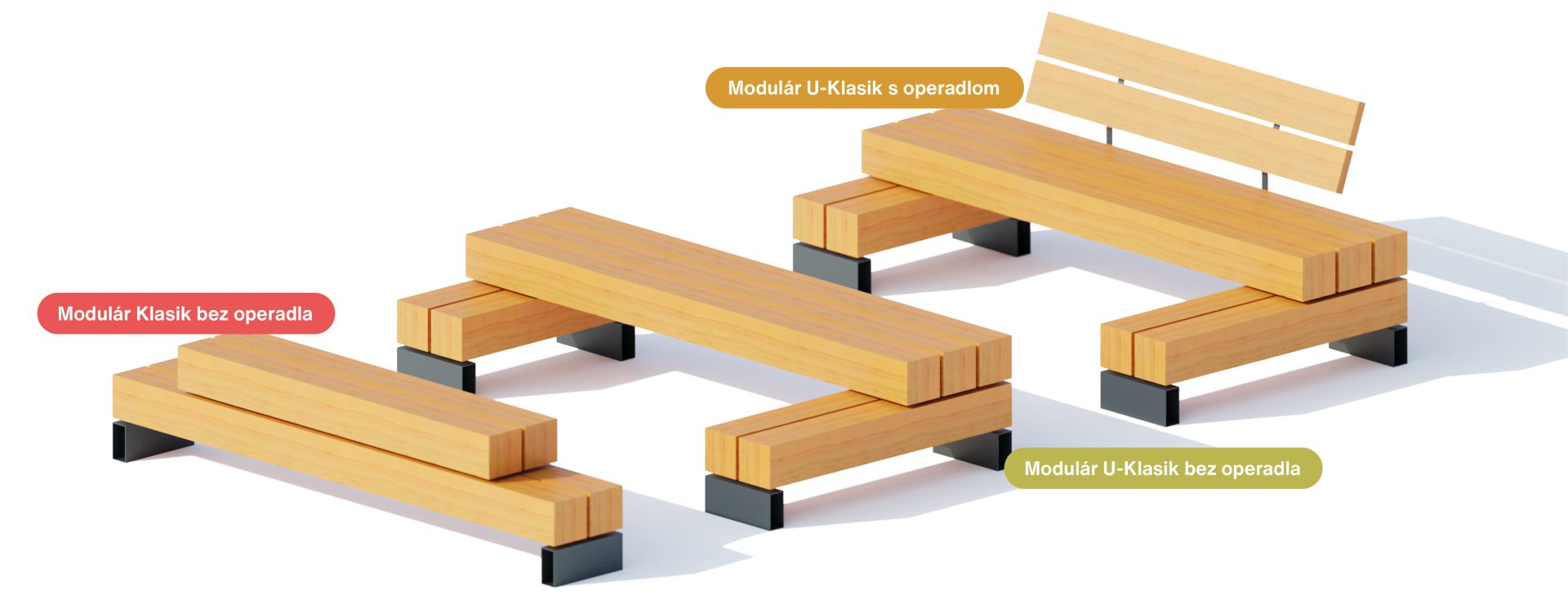 Parková lavička modulárna