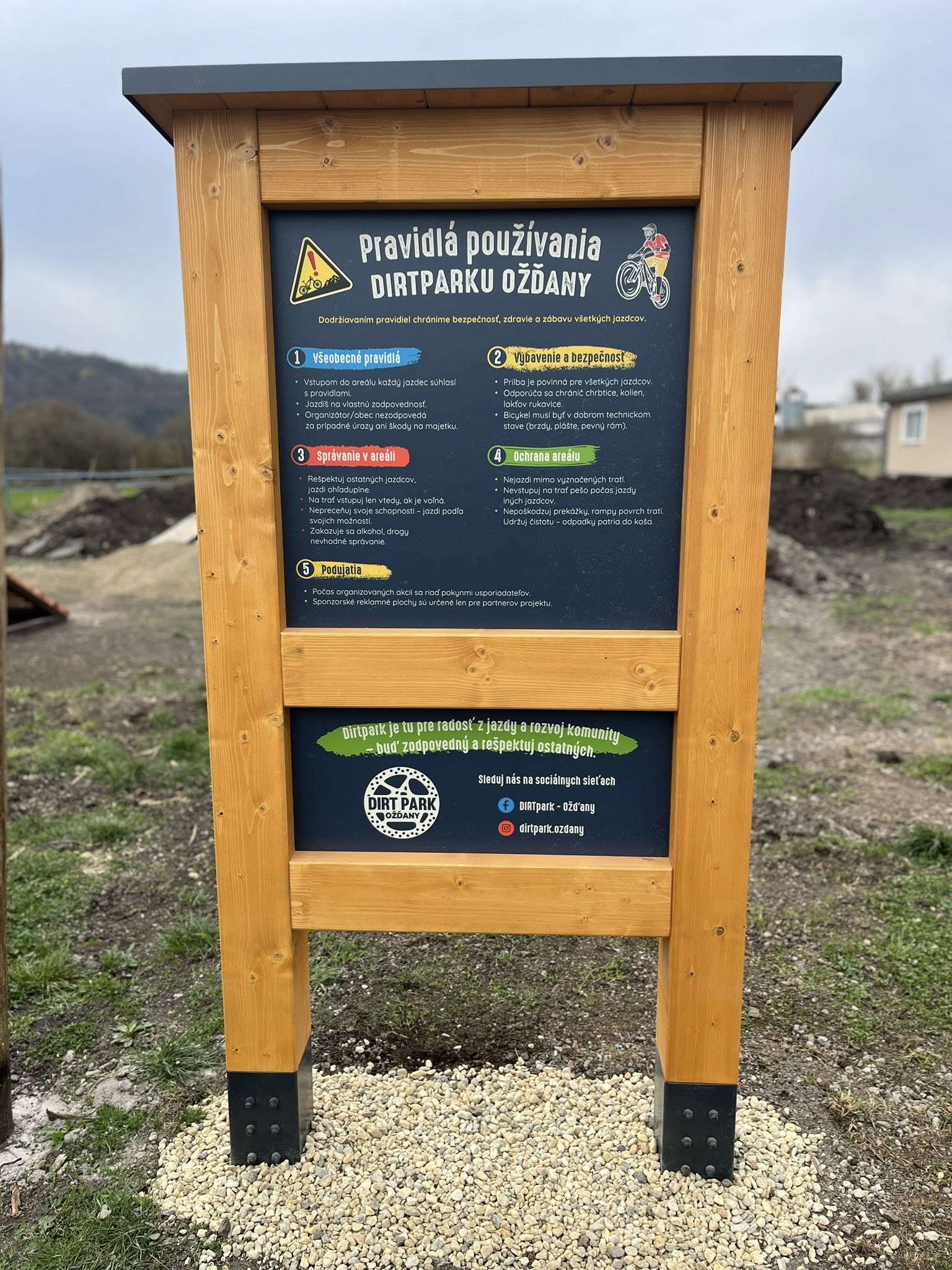 Informačná tabuľa - Pravidlá používania Cykloparku